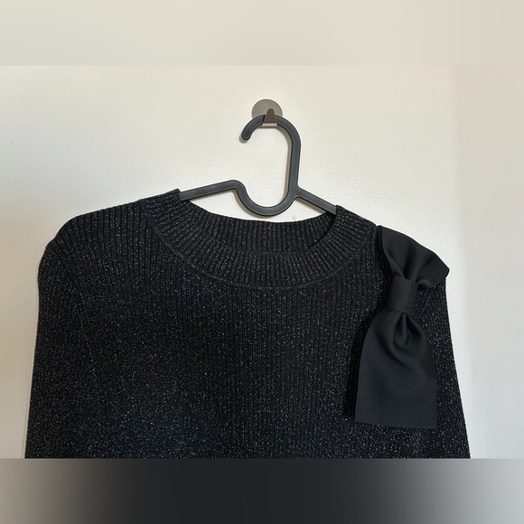 Ann Taylor Bow Knit Sweater in Black Glitter - Picture 5 of 6
